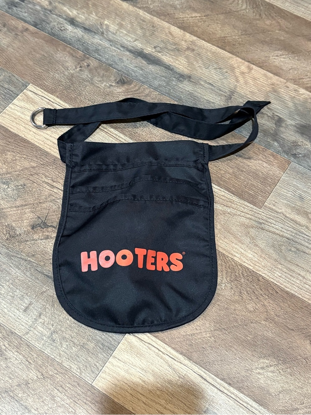 Hooters Black Waist Apron with Orange Logo